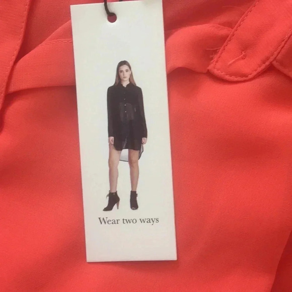 NWOT BCBG Maxzaria Orange Tunic Top Medium - Picture 8 of 11